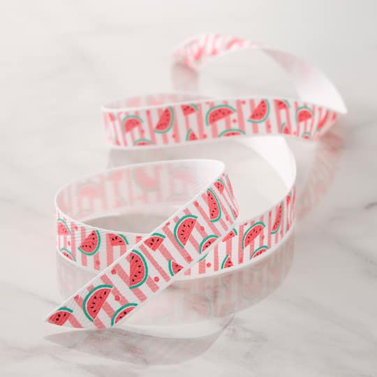 5/8" x 7yd. Watermelon Twill Ribbon by Celebrate It™ Classic